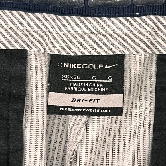 Nike Golf Mens Dri-Fit Pinstripe Pants Gray White 36x30 Performance Style 433251 - Picture 8 of 14
